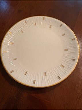 Forest Bavaria White and Gold Rim Ceramic Dessert Plates - Set of 3
